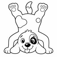 Ein Hund, der einen Kopfstand macht